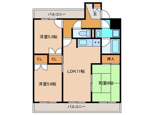 エスペランス池浦Ａ棟の物件間取画像